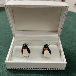 Penguin With Red Bow Tie Cufflink- Gift box included